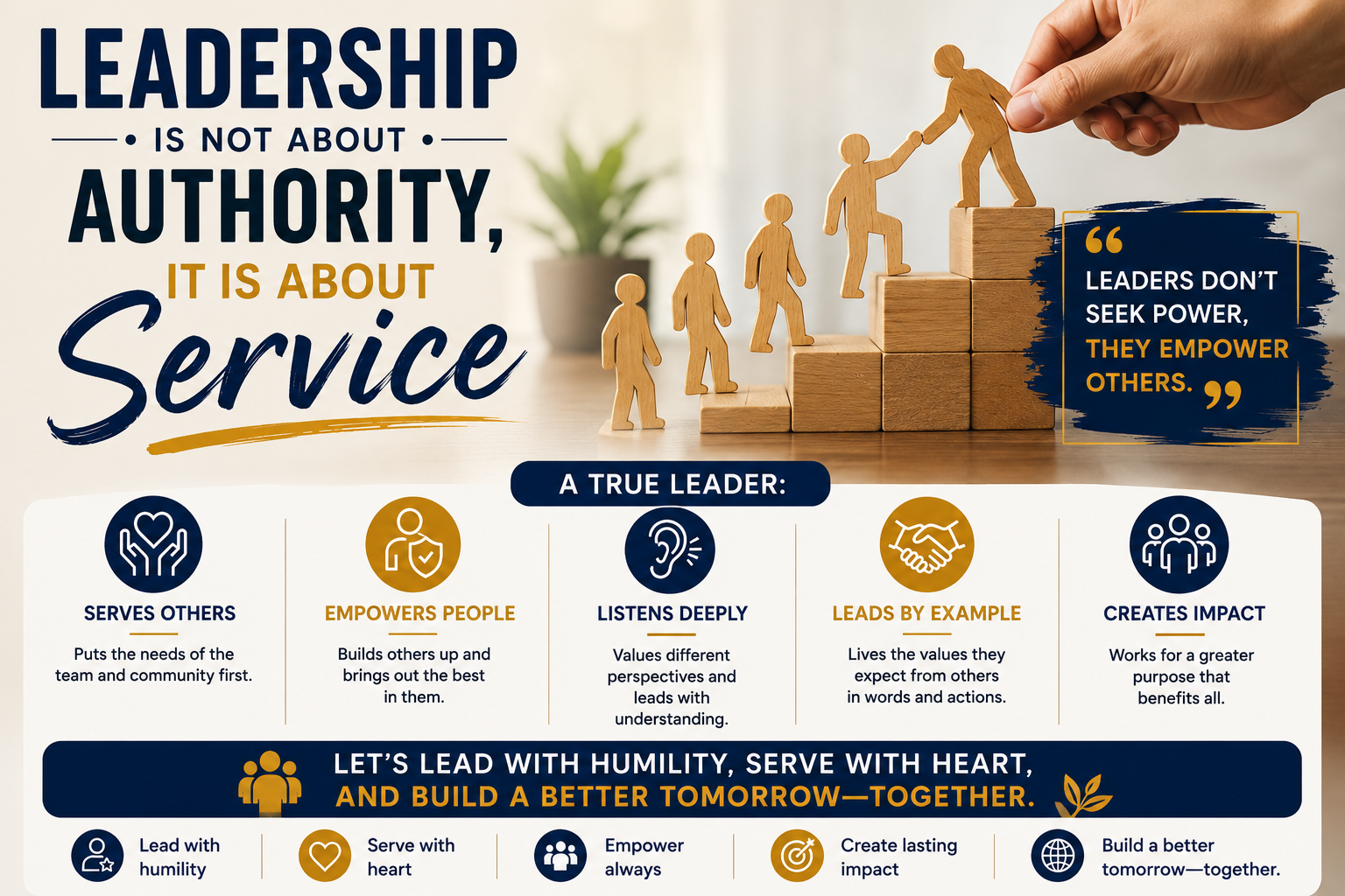 Leadership isn’t measured by how much authority you have—it’s measured by how many people grow because of you.