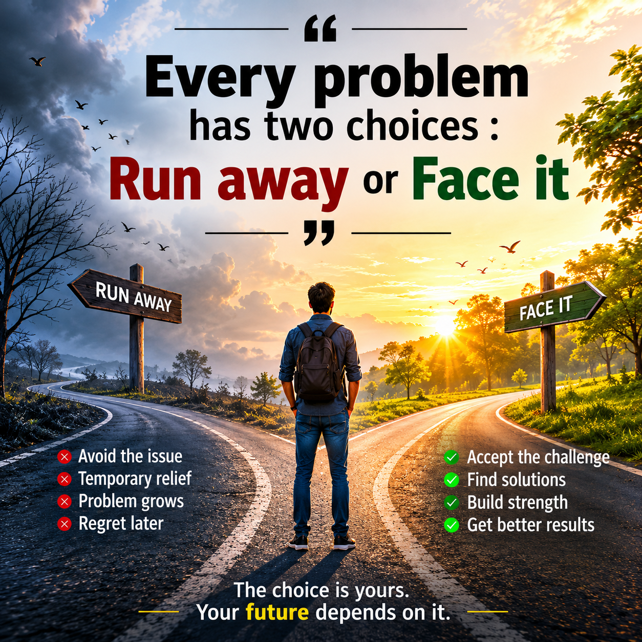 Every problem gives us two choices: Run away or Face it.